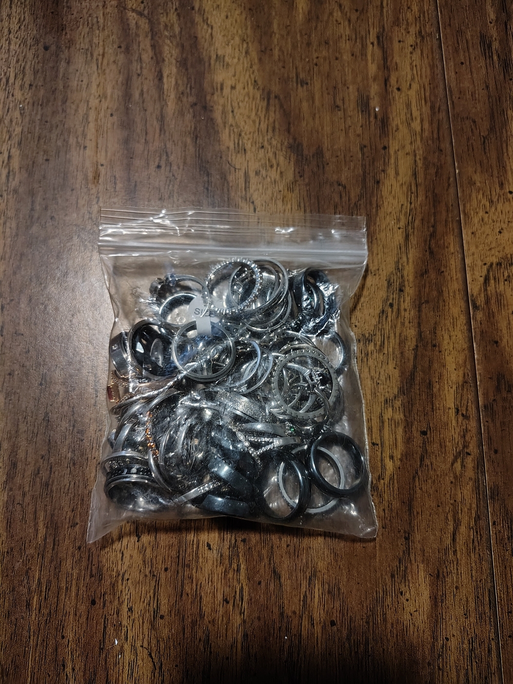 Mystery Ring Bag Of Assorted Women's Silver & Black Fashion Rings - Multi-Pack